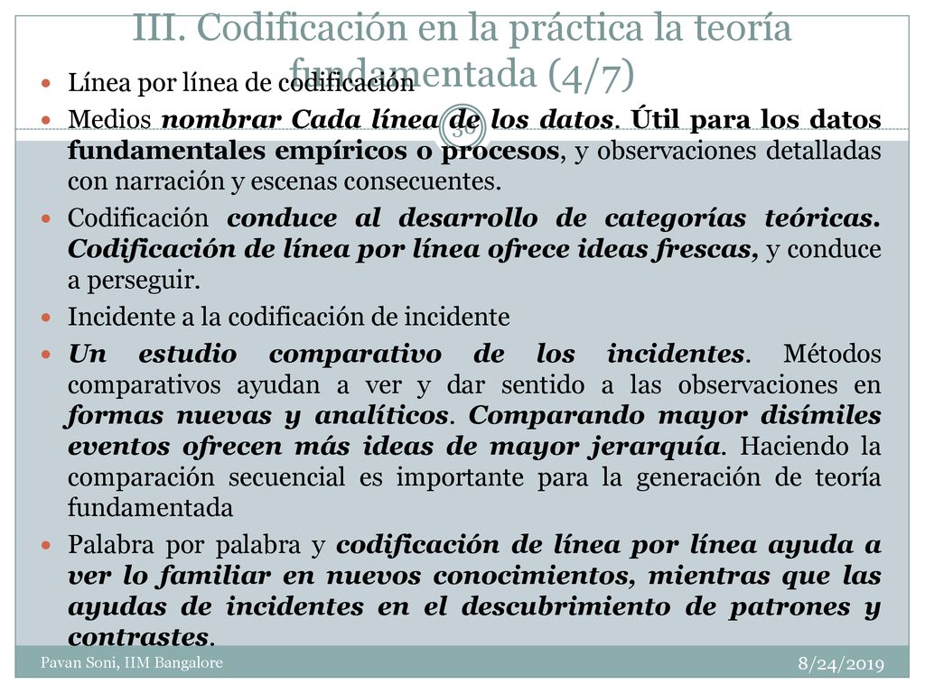 III. Codificación en la práctica la teoría fundamentada (4/7)