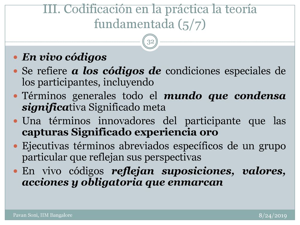 III. Codificación en la práctica la teoría fundamentada (5/7)