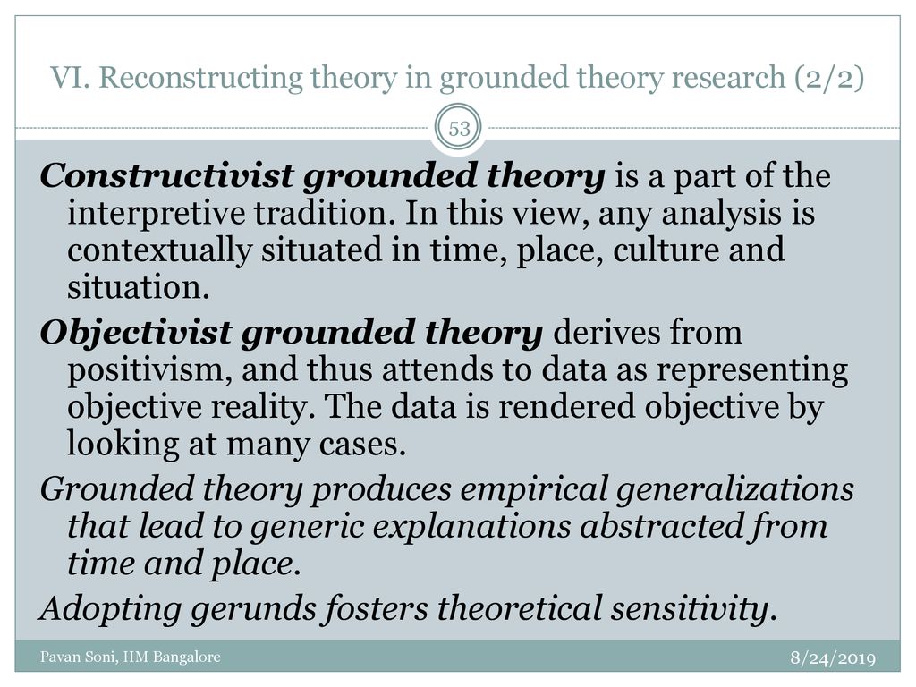 VI. Reconstructing theory in grounded theory research (2/2)