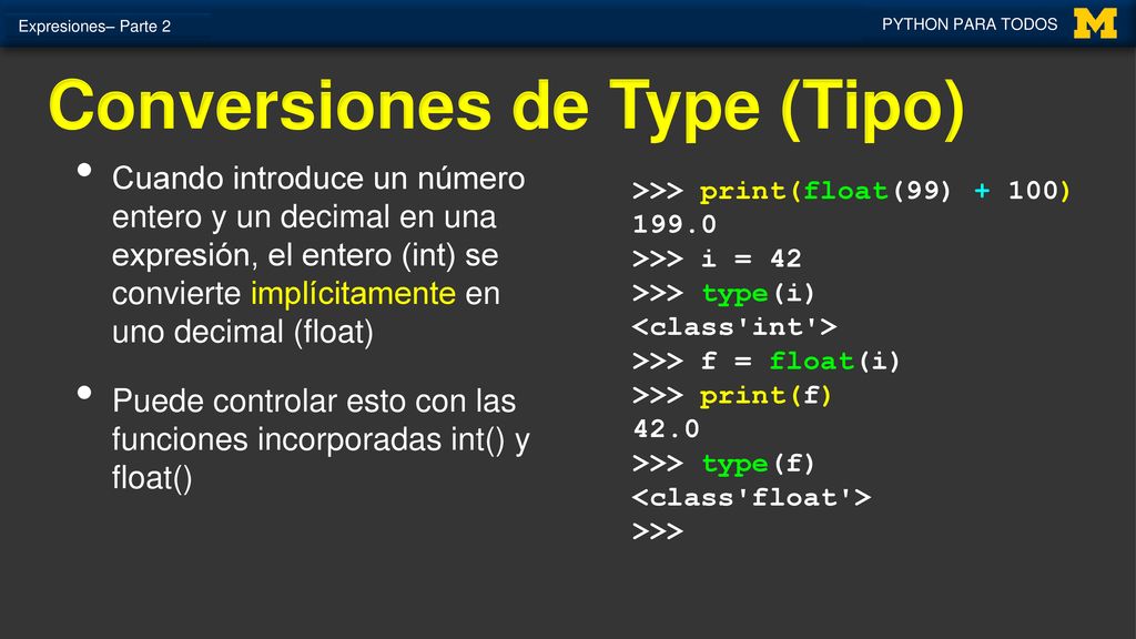 Conversiones de Type (Tipo)
