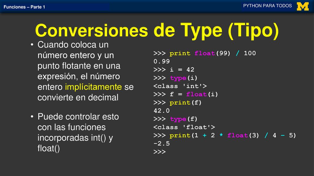 Conversiones de Type (Tipo)