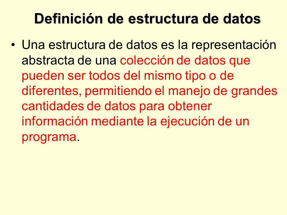 Definición de estructura de datos