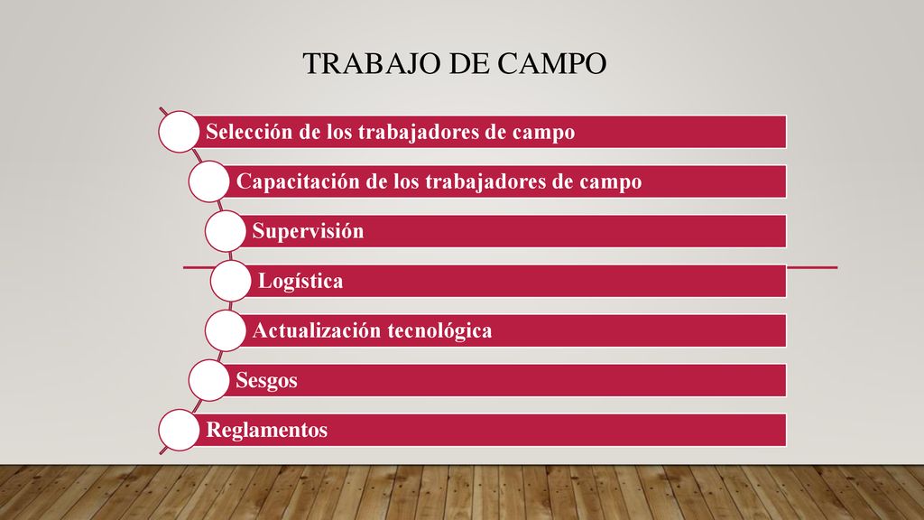 Trabajo de campo Selección de los trabajadores de campo