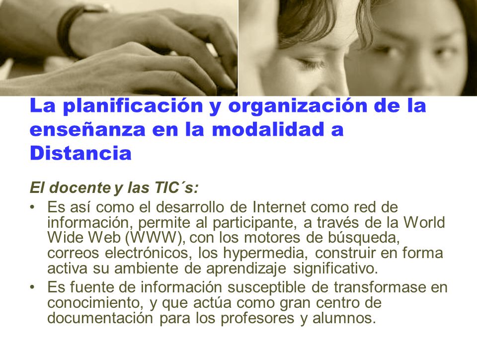 La planificación y organización de la enseñanza en la modalidad a Distancia