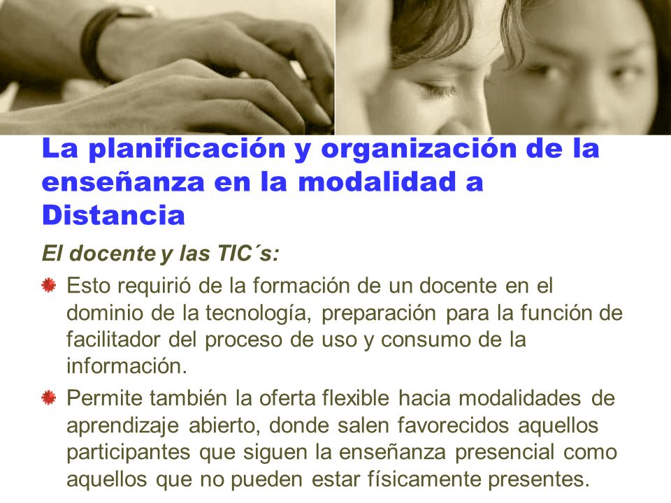 La planificación y organización de la enseñanza en la modalidad a Distancia