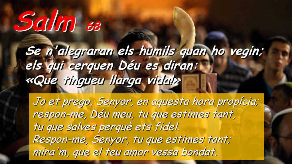 Salm 68 Se n alegraran els humils quan ho vegin;