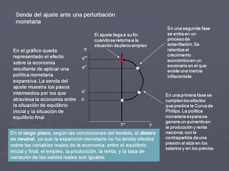   Senda del ajuste ante una perturbación monetaria 