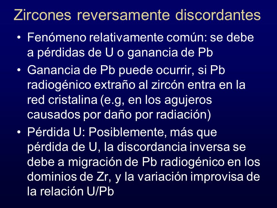 Zircones reversamente discordantes