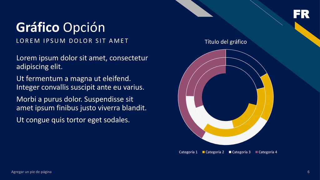 Gráfico Opción LOREM IPSUM DOLOR SIT AMET. Lorem ipsum dolor sit amet, consectetur adipiscing elit.