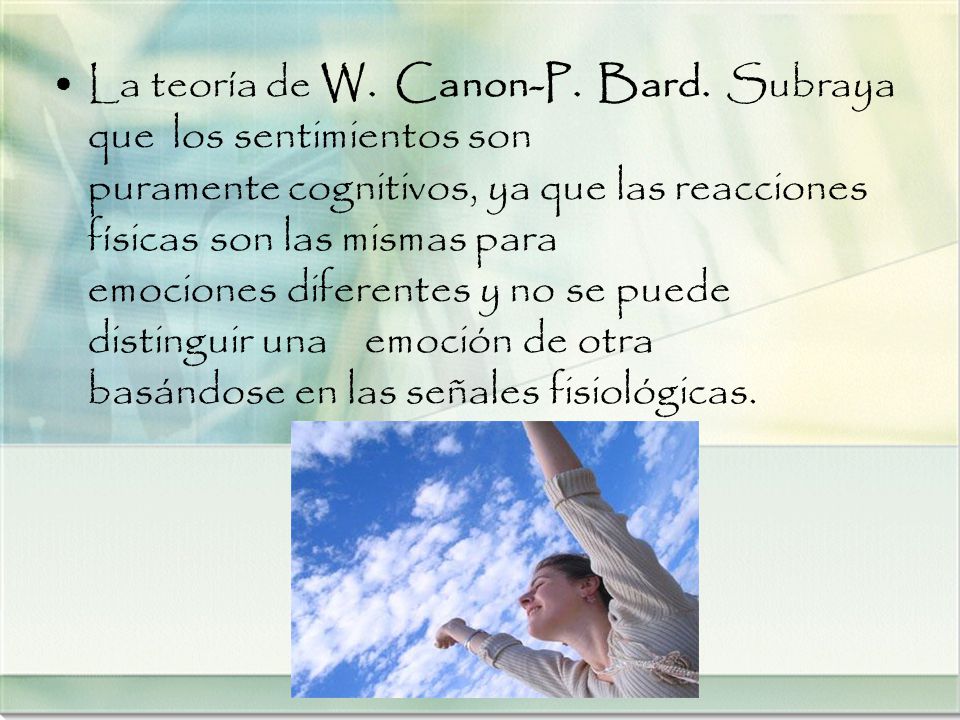 La teoría de W. Canon-P. Bard