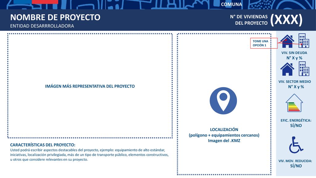 (XXX) NOMBRE DE PROYECTO COMUNA N° DE VIVIENDAS DEL PROYECTO
