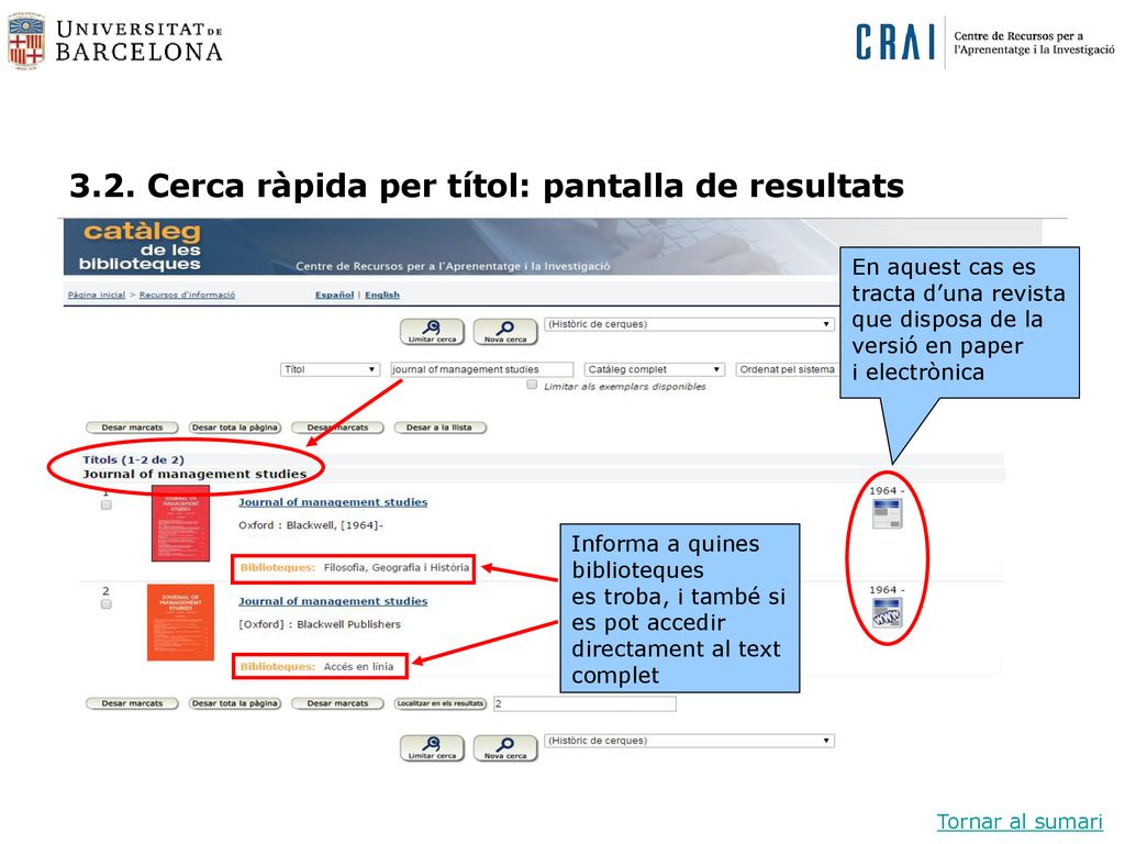 3.2. Cerca ràpida per títol: pantalla de resultats