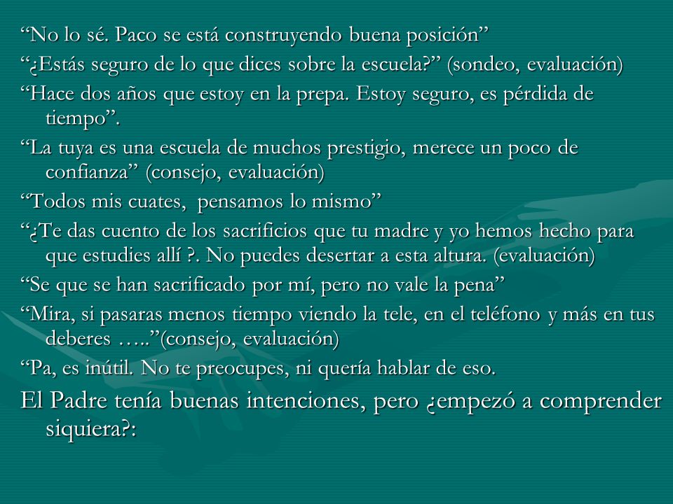 No lo sé. Paco se está construyendo buena posición