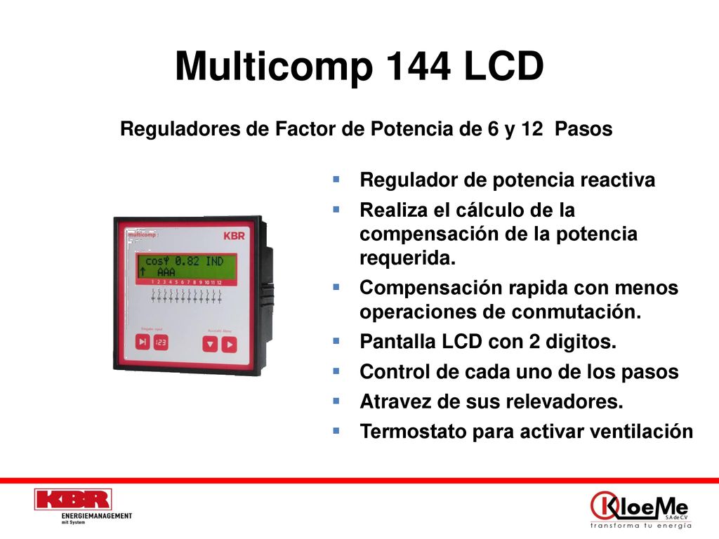 Multicomp 144 LCD Reguladores de Factor de Potencia de 6 y 12 Pasos