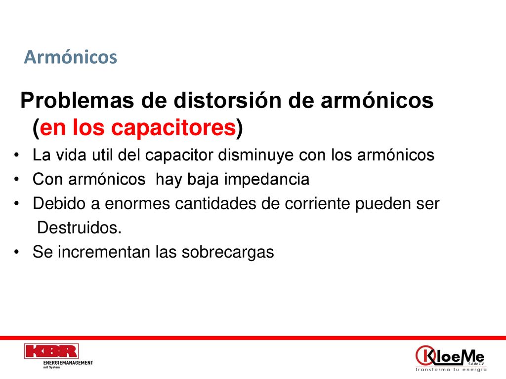 Problemas de distorsión de armónicos (en los capacitores)