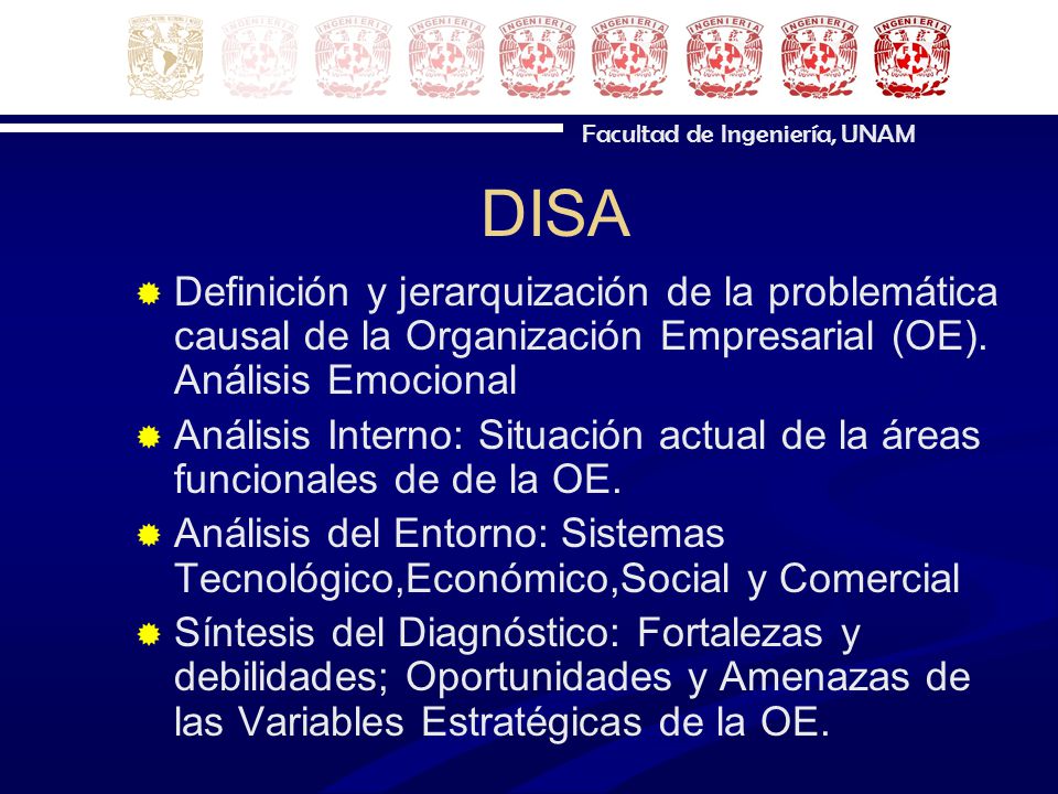 DISA Definición y jerarquización de la problemática causal de la Organización Empresarial (OE). Análisis Emocional.