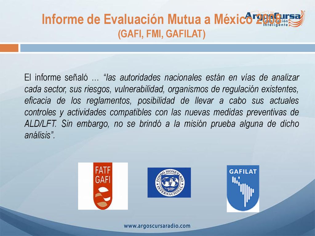 Informe de Evaluación Mutua a México 2008 (GAFI, FMI, GAFILAT)