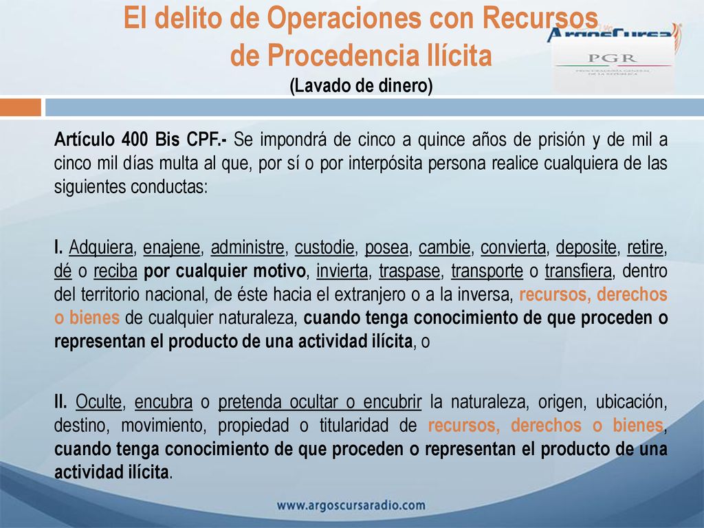 El delito de Operaciones con Recursos de Procedencia Ilícita (Lavado de dinero)
