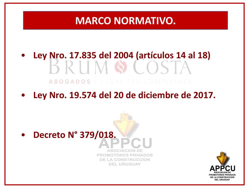 MARCO NORMATIVO. Ley Nro del 2004 (artículos 14 al 18)