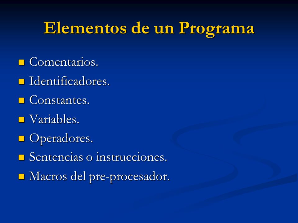 Elementos de un Programa