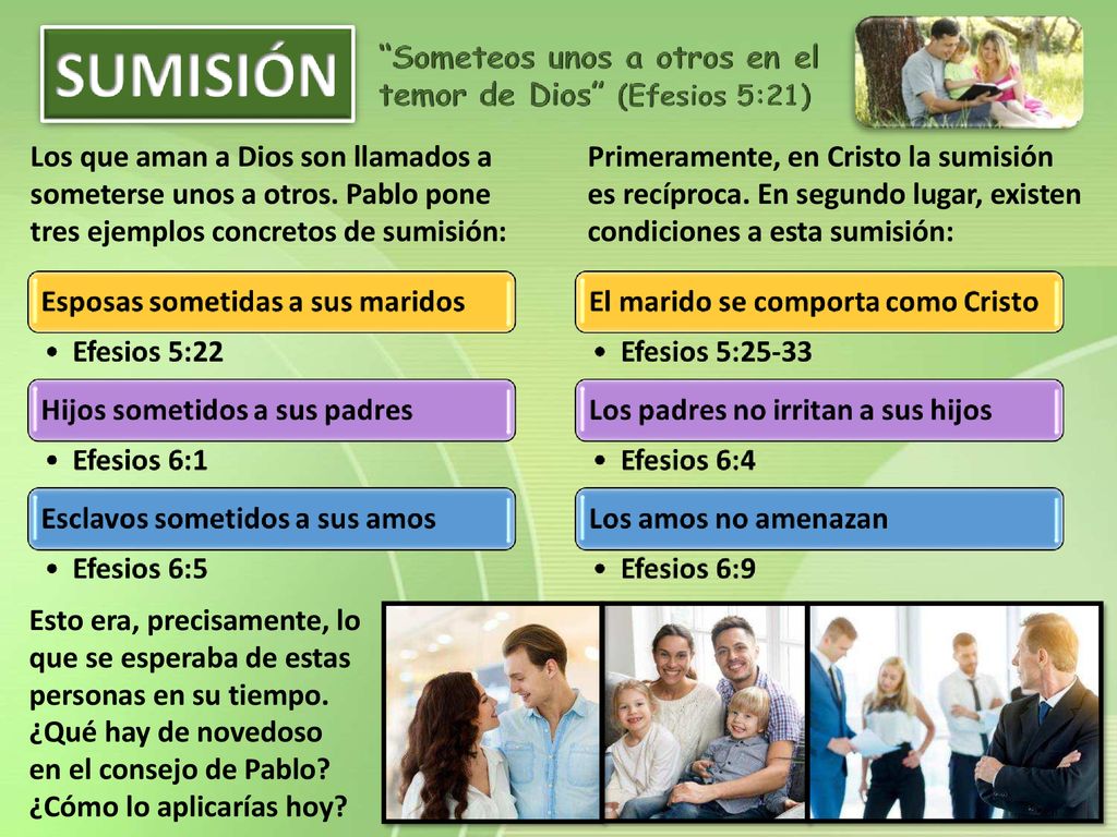 Los que aman a Dios son llamados a someterse unos a otros
