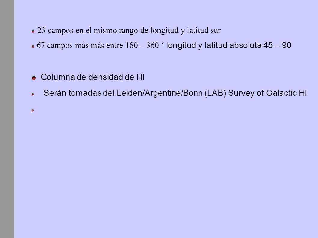 23 campos en el mismo rango de longitud y latitud sur