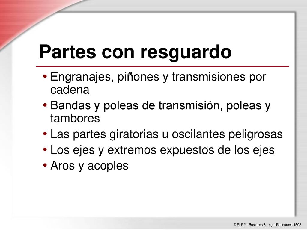 Partes con resguardo Engranajes, piñones y transmisiones por cadena
