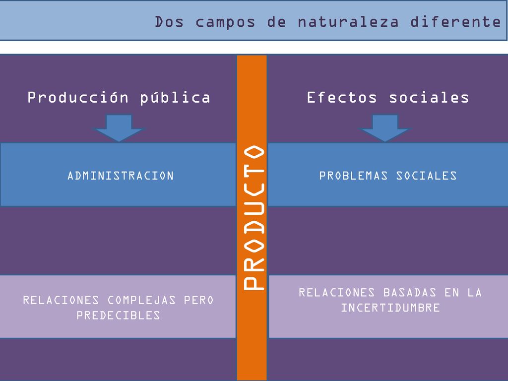 PRODUCTO Dos campos de naturaleza diferente Producción pública