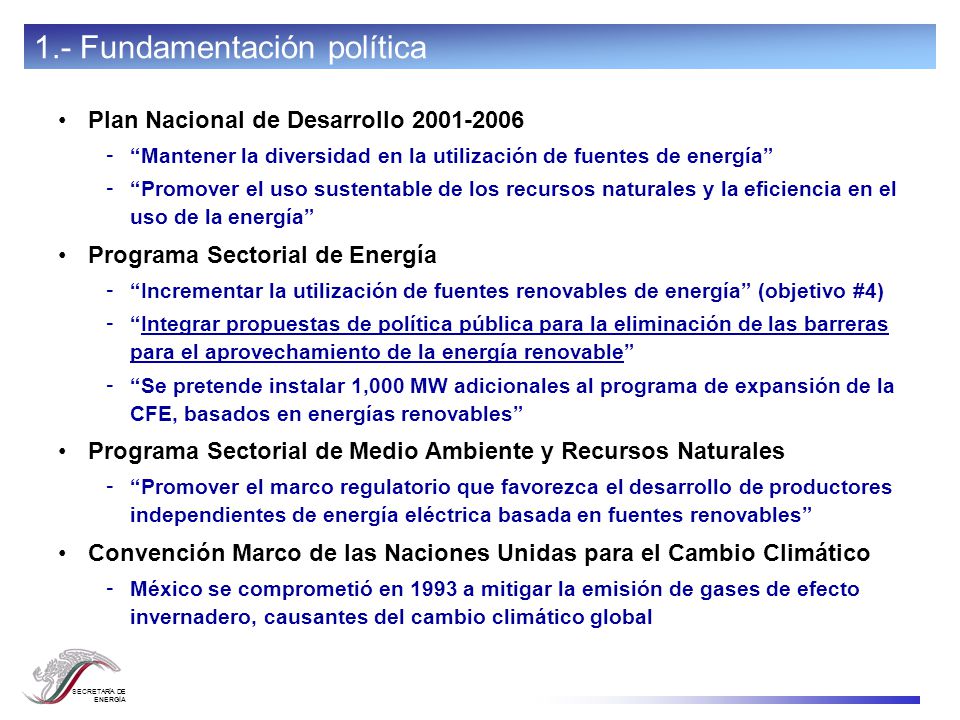 Ley para el Aprovechamiento de las Fuentes Renovables de Energía