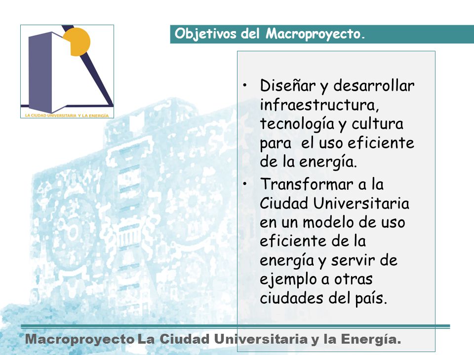 Objetivos del Macroproyecto.