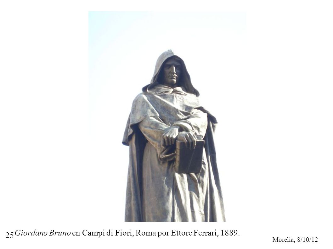 Giordano Bruno en Campi di Fiori, Roma por Ettore Ferrari, 1889.