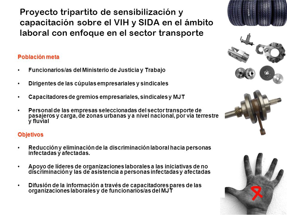 Proyecto tripartito de sensibilización y capacitación sobre el VIH y SIDA en el ámbito laboral con enfoque en el sector transporte