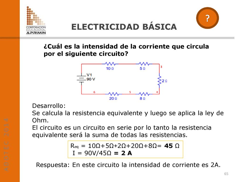 ¿Cuál es la intensidad de la corriente que circula
