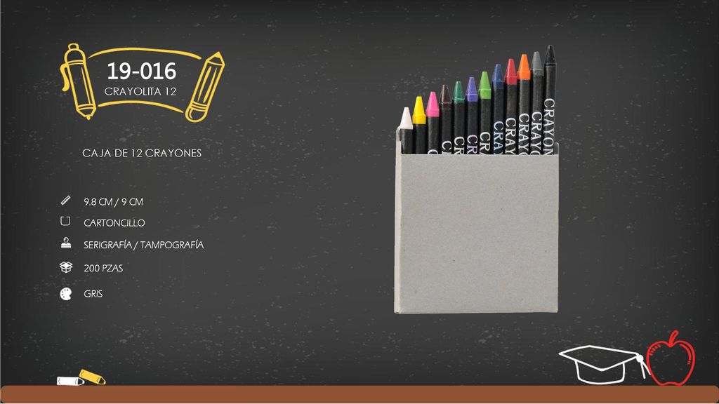 CRAYOLITA 12 CAJA DE 12 CRAYONES 9.8 CM / 9 CM CARTONCILLO