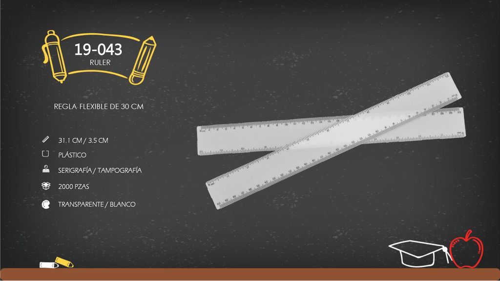 RULER REGLA FLEXIBLE DE 30 CM 31.1 CM / 3.5 CM PLÁSTICO