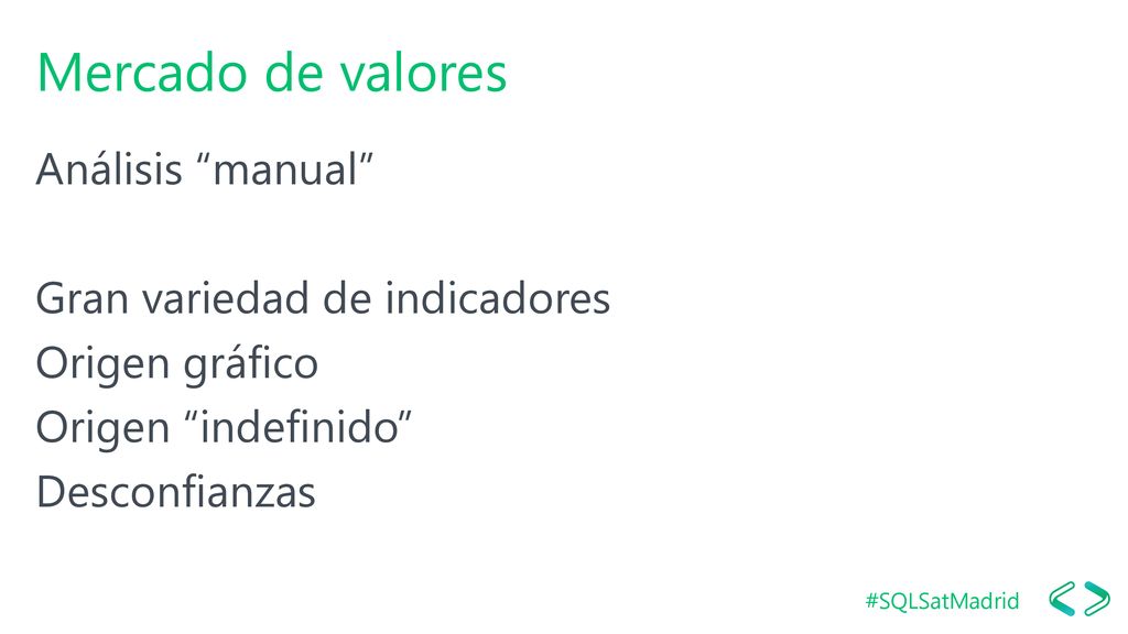 Mercado de valores Análisis manual Gran variedad de indicadores