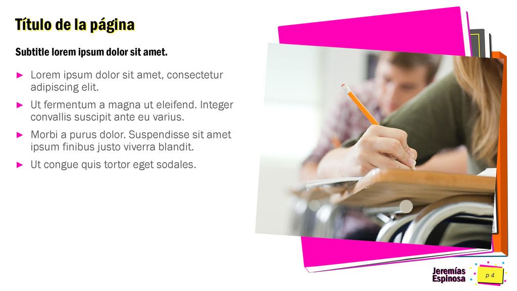 Título de la página Subtitle lorem ipsum dolor sit amet.
