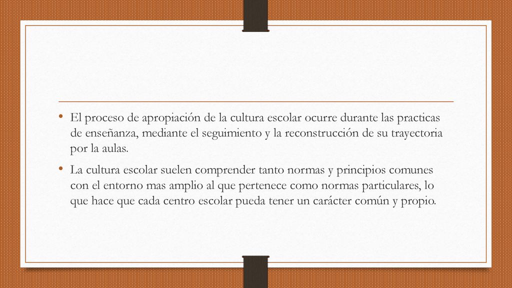 El proceso de apropiación de la cultura escolar ocurre durante las practicas de enseñanza, mediante el seguimiento y la reconstrucción de su trayectoria por la aulas.