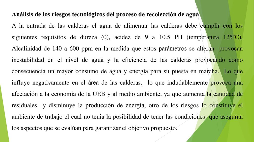 Análisis de los riesgos tecnológicos del proceso de recolección de agua