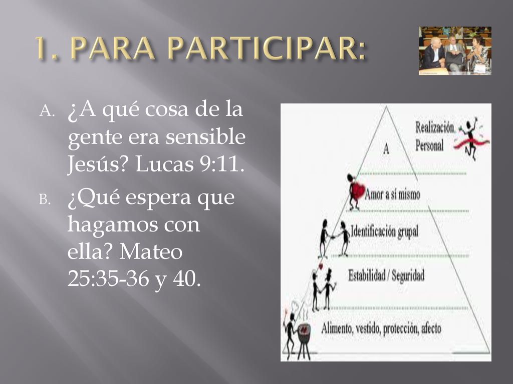 1. PARA PARTICIPAR: ¿A qué cosa de la gente era sensible Jesús.