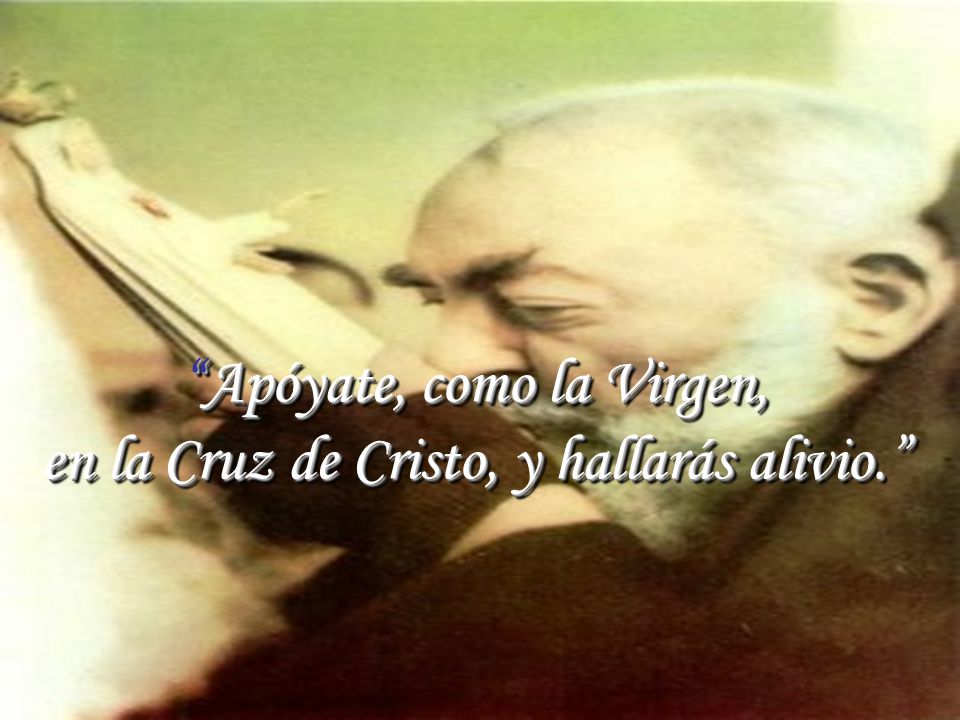 Apóyate, como la Virgen, en la Cruz de Cristo, y hallarás alivio.