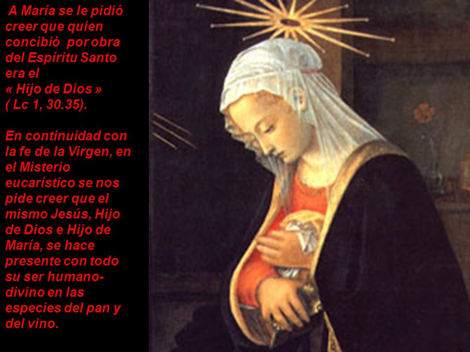 A María se le pidió creer que quien concibió por obra del Espíritu Santo