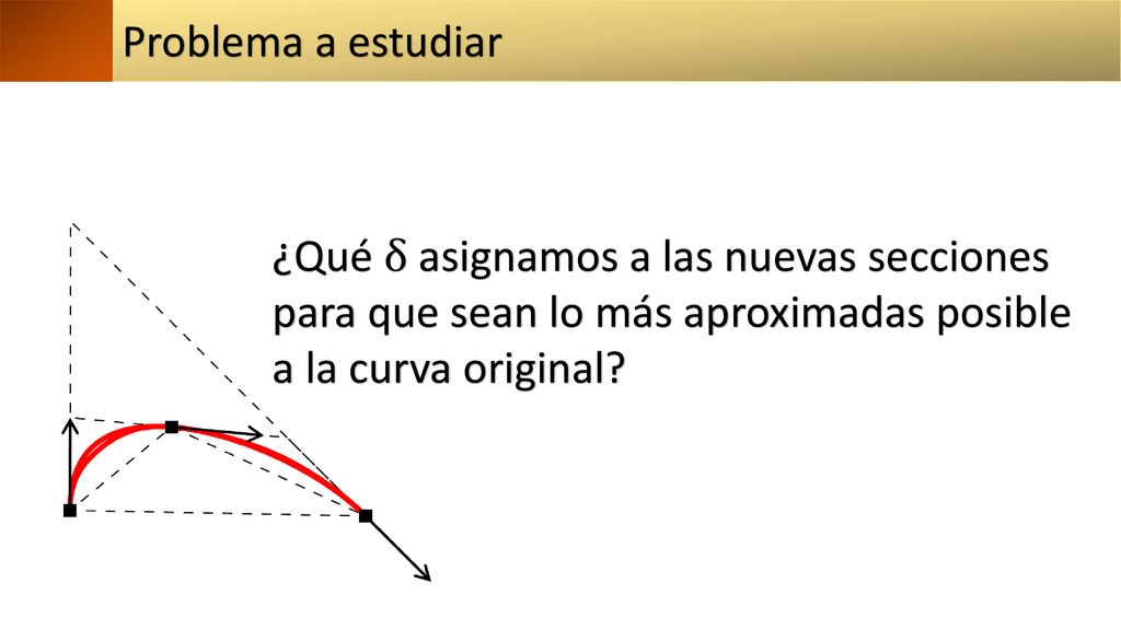 Problema a estudiar ¿Qué δ asignamos a las nuevas secciones. para que sean lo más aproximadas posible.