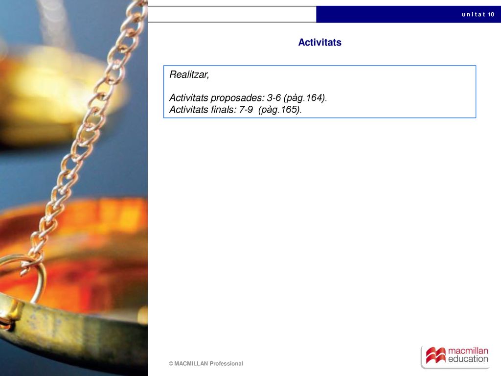 Activitats Realitzar, Activitats proposades: 3-6 (pàg.164). Activitats finals: 7-9 (pàg.165).