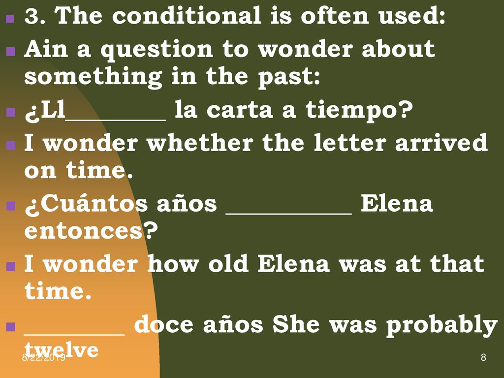 What This Means Ain a question to wonder about something in the past: