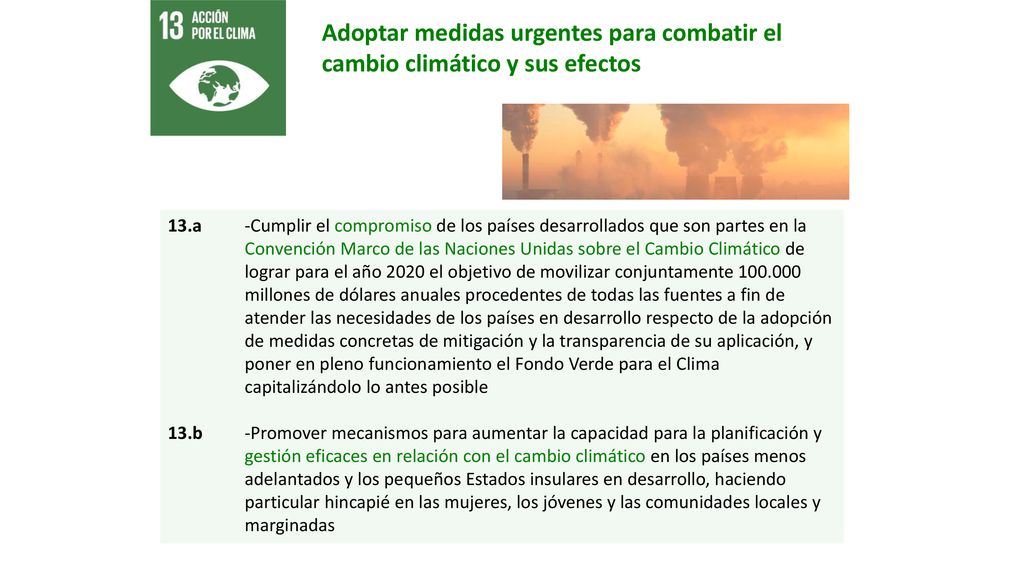 Adoptar medidas urgentes para combatir el cambio climático y sus efectos