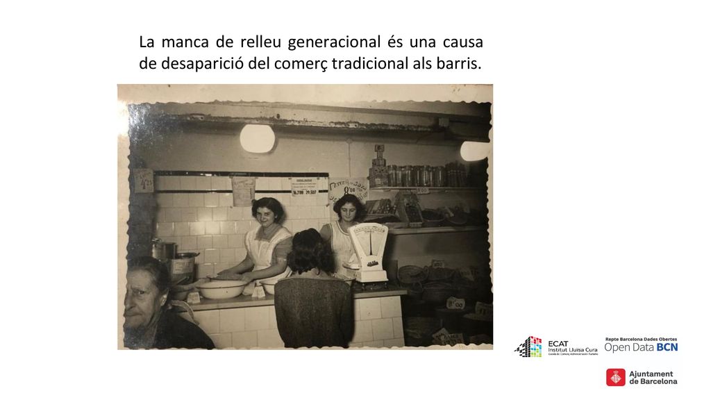 La manca de relleu generacional és una causa de desaparició del comerç tradicional als barris.