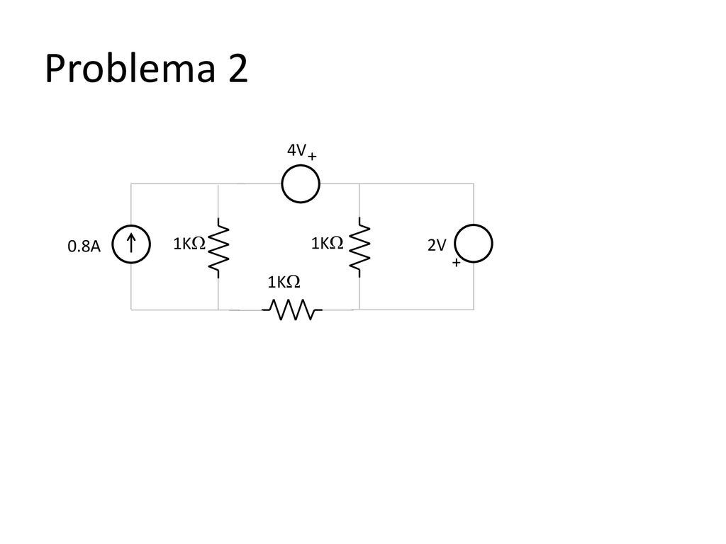 Problema 2 4V + 0.8A 2V + 1K 1K 1K