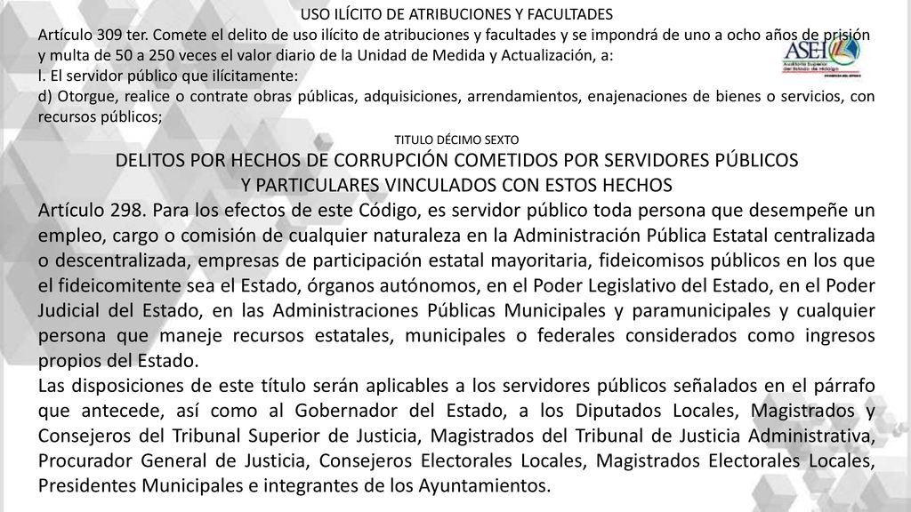 DELITOS POR HECHOS DE CORRUPCIÓN COMETIDOS POR SERVIDORES PÚBLICOS
