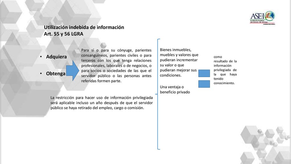 Utilización indebida de información Art. 55 y 56 LGRA